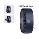 Masaüstü Vantilatör, Şarjlı Masaüstü Fan, 2000 Mah Batarya, Uzun Kullanım Süresi, 3 Kademeli Ayarlanır Güç Modu, Soğutucu Vantilatör, Sessiz Çalışma, Ergonomik Tasarım, Masaüstü Kullanım - 001-Siyah