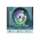Masaüstü Vantilatör Usb Şarjlı Rgb Led Işıklı 3 Kademeli 180° Ayarlanabilir Soğutucu Fan M.i