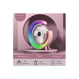 Masaüstü Vantilatör Usb Şarjlı Rgb Led Işıklı 3 Kademeli 180° Ayarlanabilir Soğutucu Fan Pembe P83244s1722