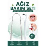 Mas'dala EGAR Paslanmaz Çelik Dil Temizleyici Ağız Bakım Seti Ferah Nefes İçin Dil Sıyırıcı