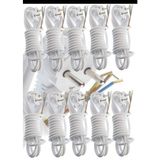 Masfitech Cihaz Fişli Ttr Topraklı Ups Kablo 3 x 1 mm (10 Adet) - Beyaz - 5 Metre