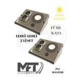 Masfitech Dolap Ve Tezgah Altı Prizli Led Aydınlatma Füme–3 Watt 4000k Günışığı |mutfak Için Şık Işık Ve Priz 2 Adet