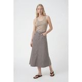 Masha Kate Evaze Denim Midi Etek - Açık Haki - 42