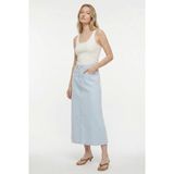 Masha Kate Evaze Denim Midi Etek - Buz Mavi - 44