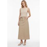 Masha Kate Evaze Denim Midi Etek - Kum Beji - 40
