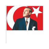 Masho Trend 10 Lu 20 x 30 cm Raşel Sopalı Bayrak Atatürk Ayyıldız Bayrak Türk Bayrağı Sopalı Ayyıldız Bayrak - Kırmızı - Beyaz