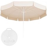 Masho Trend 2 Metre Tek Renk Polyester Kumaş Plaj Şemsiyesi - 2 Metre Balkon Şemsiyesi + Bidon - Bahçe Şemsiyesi - 2 x 2 m - Bej
