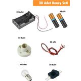 Masho Trend 30 lu Set Elektrik Deney Seti - Ortaokul Deney Seti Fen Dersi Deneyi Elektirik Deneyi