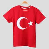 Masho Trend Eko Seri Ay Yıldız Türkiye Tshirt - 29 Ekim Cumhuriyet Bayramı Tişört 23 Nisan Tişört - 13 - 14 Yaş - Kırmızı - Beyaz