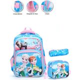 Masho Trend Mavi Love Elsa Anna Okul Çantası + Beslenme + Kalemlik + Frozen Sırt Çantası Atcık Çanta - Çok Renkli - 40 x 28 x 18 cm
