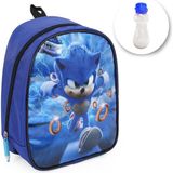 Masho Trend Mavi Parlak Sonic Anaokulu Çantası + Suluk 1 Adet 30x25x11,5 Ölçülerinde