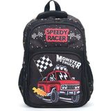 Masho Trend Monster Truck Okul Çantası + Beslenme + Kalemlik Arabalı Çanta Ilkokul Çantası Sırt Çanta - Sırt Çantası - Çok Renkli - 40 x 28 x 18 cm