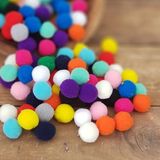 Masho Trend Peluş Ponpon 12 mm - Renkli Ponpon 1000 Adet - Pelüş Ponpon - Süs Ponpon
