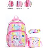 Masho Trend Soft Unicorn Okul Çantası + Beslenme + Kalemlik + Kız Sırt Çantası Atcık Çanta - Çok Renkli - 40 x 28 x 18 cm