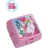 Masho Trend Stay Wild Unicorn Beslenme Kabı - Unicorn Yemek Kabı, Unicorn Beslenme Kutusu - 4 Bölmeli - Renkli