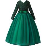 Masho Trend Yeşil Tarlatanlı Zara Payetli Çocuk Abiye - Kız Çocuk Elbise - Kız Çocuk Balo Elbise - Noel Elbise - 5 - 7 Yaş
