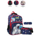 Mashotrend Çizgi Cool Astronot Okul Çantası + Termal Beslenme +Kalemlik Uzay Çanta İlkokul Çantası Sırt Çantası