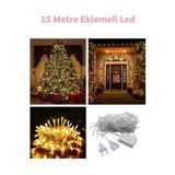 Mashotrend Fonksiyonlu Sarı 15 Metre Dekor Led - Çam Ağacı Süsü Yılbaşı Süsü - Pirinç Led