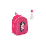 Mashotrend Pembe Parlak Dikişli Minnie Mouse Baskılı Anaokulu Çantası + Suluk - Kreş Çantası