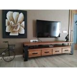 Masif Ahşap Çekmeceli Tv Ünitesi 220cm X 45cm
