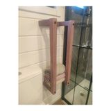 Masif Ahşap Eskitme Boyalı Banyo Havlu Askısı (2 Li Set)