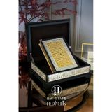 Masif Ahşap Gümüş İşlemeli Kuran Kabı Ve Kuranı Kerim Seti, Dini Hediyelik, Manevi Hediye, Kuran