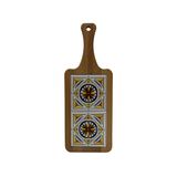 Masif Ahşap Kısa Peynir Sunum Tahtası (Keten tohumu yağıyla parlatılmıştır, 34,5cm x 13cm x 1,8cm) (sarı)