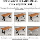 Masif Ahşap Laurus Sulamalı Mutfak Masası Beyaz Ayak 70x160x76cm