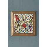 Masif Çerçeveli Çini Desen (Tile) Doğaltaş Tablo Pano Oscar Stone Decor 28X28 CM