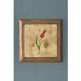 Masif Çerçeveli Ebruli Çiçek Lale Doğaltaş Tablo Pano Oscar Stone Decor 28X28 CM