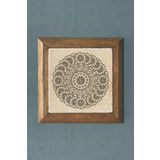 Masif Çerçeveli Mandala Taş Tablo- Duvar Dekoru- Oscar Stone Decor 28X28 cm-WALL DECOR
