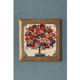 Masif Çerçeveli Nar Ağacı (Bereket) Doğaltaş Tablo Pano Oscar Stone Decor 28X28 CM