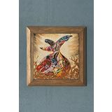 Masif Çerçeveli Semazen (Mevlana) Doğaltaş Tablo Pano Oscar Stone Decor 28X28 CM