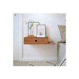 Masif Kayın Uçan Komodin | Arin Model | 60x15x25 cm | Doğal Renk | Gizli Bağlantı | NOWELLA HOME arinnoow1000