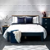 Masifart Amor 160 cm Çift Kişilik Karyola - Çok Renkli - 180 x 114 cm