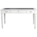 Masifart Calista Tornalı Çalışma Masası 3 Çekmeceli Beyaz Lake - 130 x 70 cm - Renkli