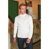 Masimar Erkek 30/1 Penye Interlok Kumaş Esnek Regular Fit Yarım Balıkçı Sweatshirt - Beyaz - XL