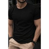 Masimar Erkek Bisiklet Yaka Regular Fit %100 Pamuk Tişört Spor T-Shirt - Siyah - 3XL