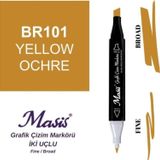 Masis 101 Toprak Rengi Çift Uçlu Marker Grafik Çizim Kalemi