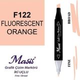 Masis 122 Floresan Turuncu Çift Uçlu Marker Grafik Çizim Kalemi
