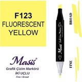 Masis 123 Floresan Sarı Çift Uçlu Marker Grafik Çizim Kalemi