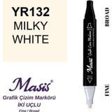 Masis 132 Süt Beyazı Çift Uçlu Marker Grafik Çizim Kalemi