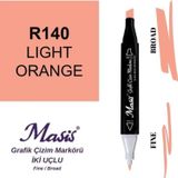 Masis 140 Açık Turuncu Çift Uçlu Marker Grafik Çizim Kalemi