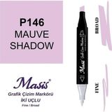 Masis 146 Gölgeli Lila Çift Uçlu Marker Grafik Çizim Kalemi