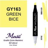 Masis 163 Yeşilimsi Anason Çift Uçlu Marker Grafik Çizim Kalemi
