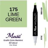 Masis 175 Limon Yeşil Çift Uçlu Marker Grafik Çizim Kalemi