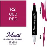 Masis 2 Bordo Çift Uçlu Marker Grafik Çizim Kalemi