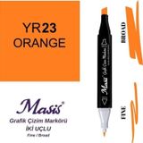 Masis 23 Turuncu Çift Uçlu Marker Grafik Çizim Kalemi