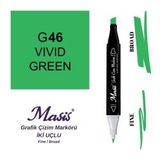 Masis 46 Parlak Yeşil Çift Uçlu Marker Grafik Çizim Kalemi