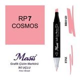 Masis 7 Kozmos Çiçeği Çift Uçlu Marker Grafik Çizim Kalemi